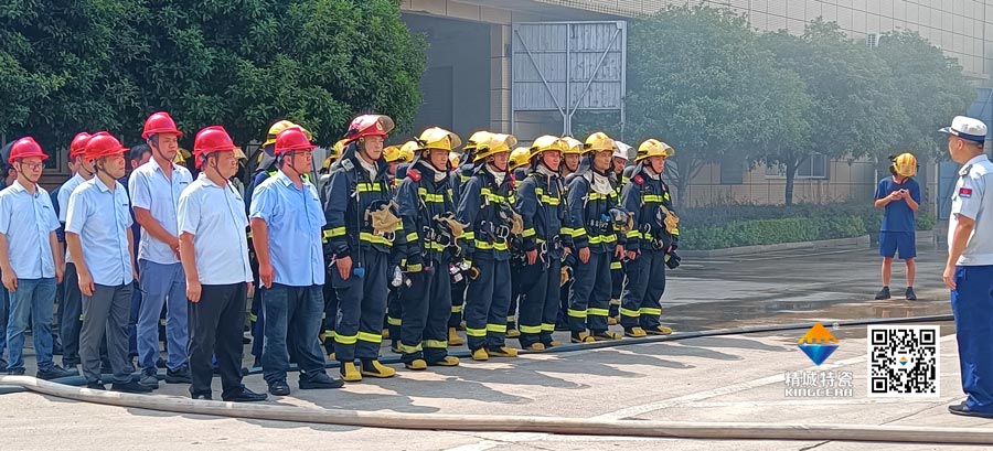 恒峰g22起劲配合消防联合演练，，，，共筑清静生产防地