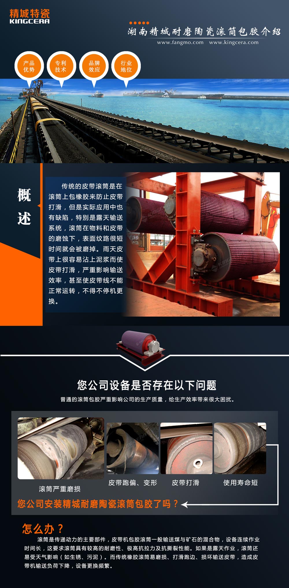 湖南恒峰g22耐磨陶瓷滚筒包胶